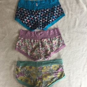 PINK Bundle of 3 Boyshort Panties Size Medium